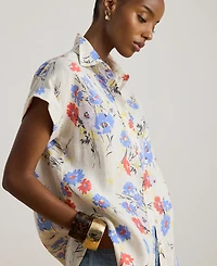 Lauren Ralph Petite Floral Short-Sleeve Shirt