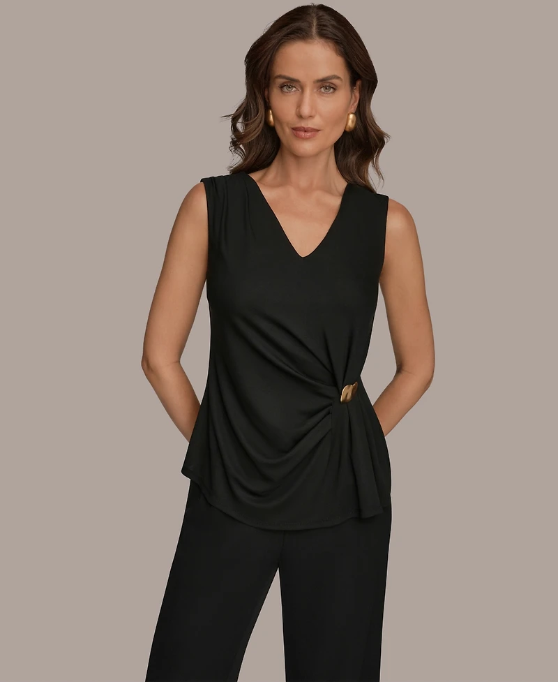Donna Karan New York Women's V-Neck Sleeveless Top