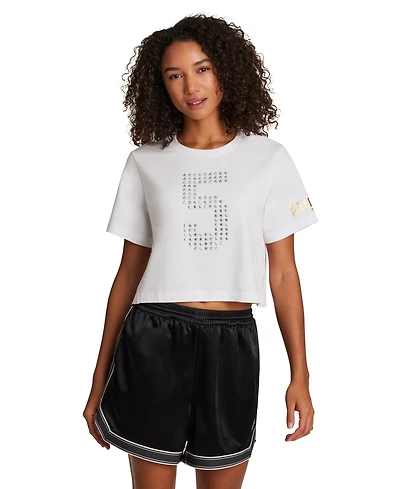 Reebok Women's Cropped Basketball Graphic T-Shirt