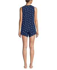 Lands' End Women's Cooling 3 Piece Pajama Set - Robe Tank and Shorts