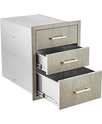 gaomon PeakPursuit Stainless Steel Outdoor Kitchen Triple Drawers - Heavy Duty with Handles, Weather-Resistant Flush Mount for Bbq Island