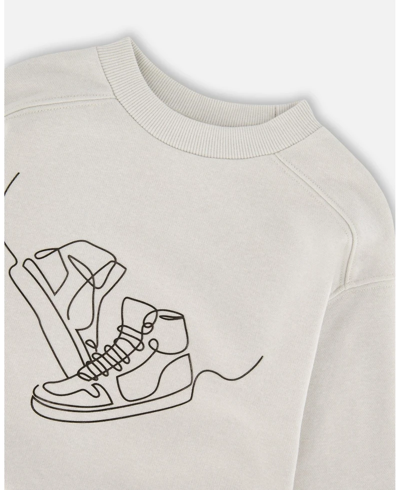 Deux par Deux Big Boys French Terry Sweatshirt Pale