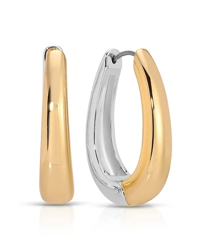 Ettika Mixed Metal Hoop Earrings