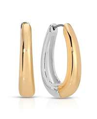 Ettika Mixed Metal Hoop Earrings