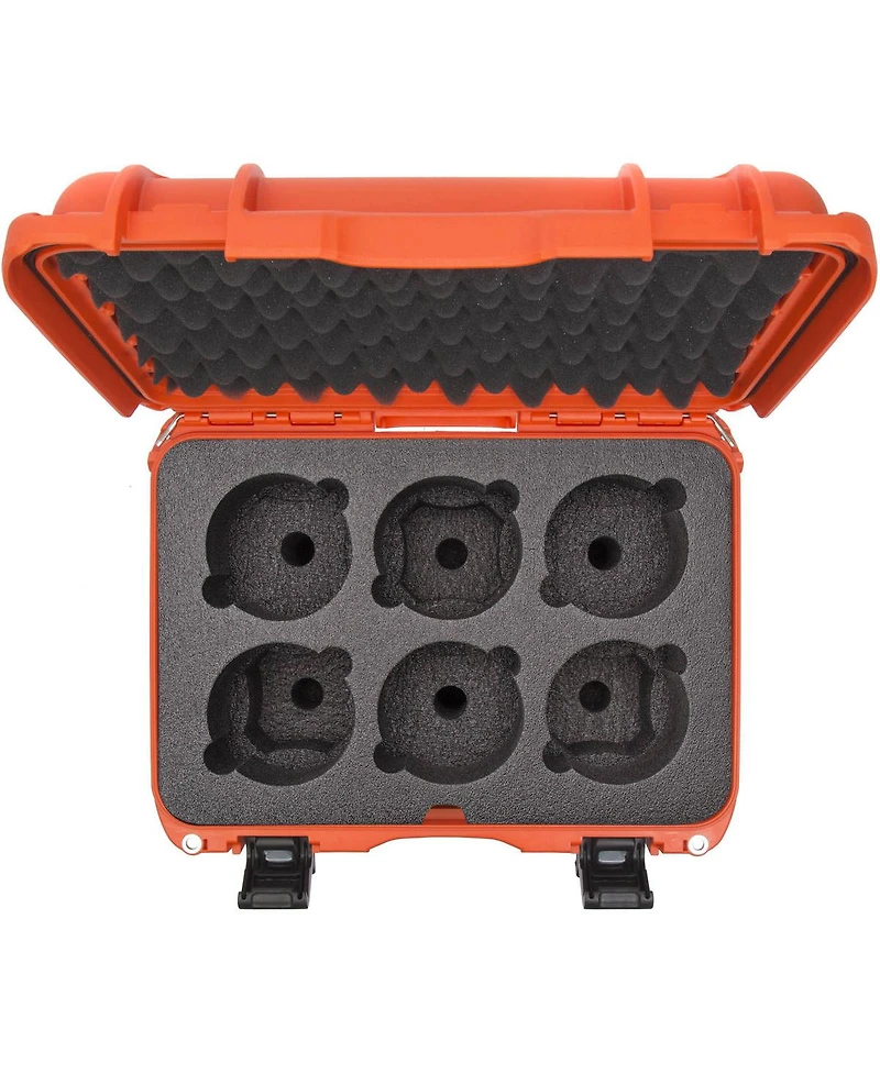 Nanuk Medium Series 918 Lightweight Nk-7 Resin Waterproof Protective Case with Foam Insert for 6 Camera Lens, Orange