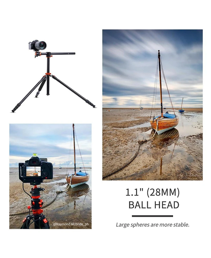 K&F Concept K234A6 4-Section Aluminum Travel Tripod/Monopod with Ball Head