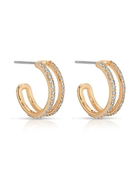 Ettika Double Up Crystal Earrings