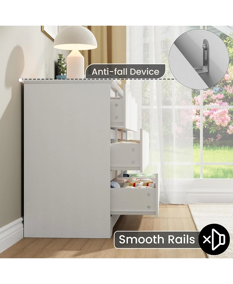 Gaomon Wooden Dresser with 9 Drawers, Tall Modern Closet with Deep Storage, Large Chest of Drawers with Wide Top, Long Storage Dresser for Bedroom