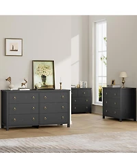 gaomon Dresser for Bedroom with 6 Drawers, 47'' Wide Chest of Large Drawers with Large Clothes Storage Cabinet, Wood Dresser, Tv Stand for Bedroom