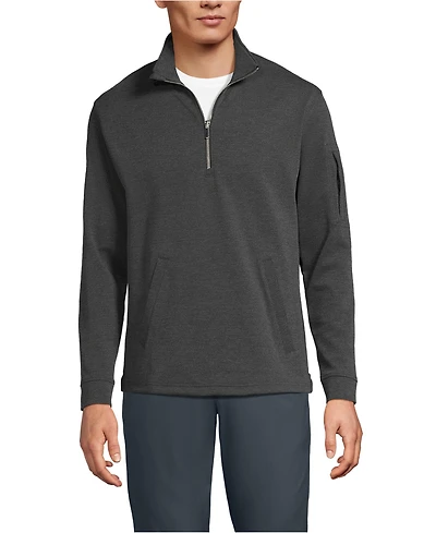 Lands' End Big & Tall Long Sleeve Cooling Performance Pique Quarter Zip