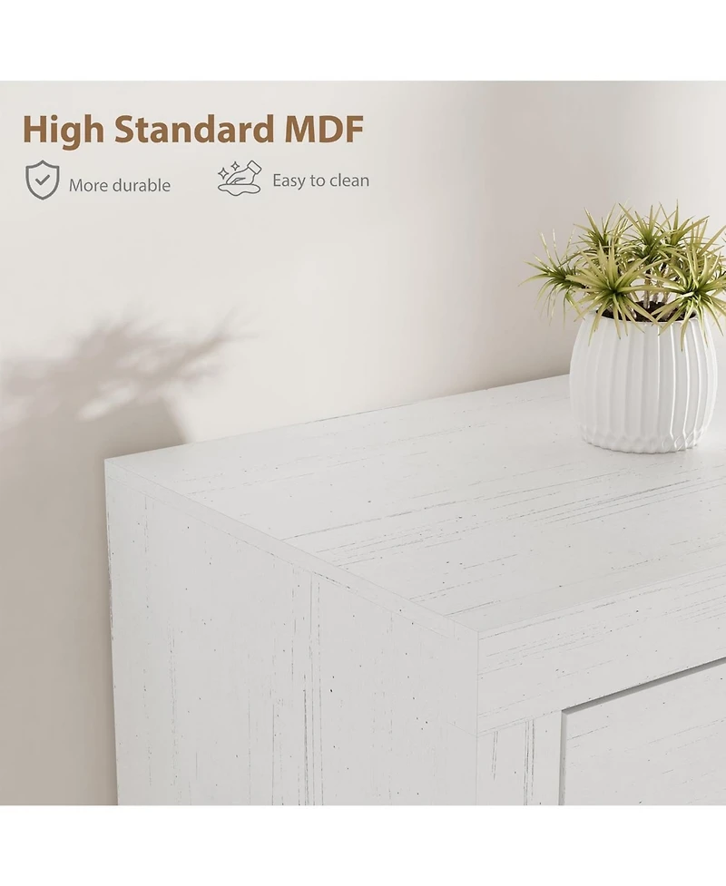 gaomon Farmhouse Tv Stand for 80" TVs, Long Entertainment Center with 4 Drawers and 3 Shelves