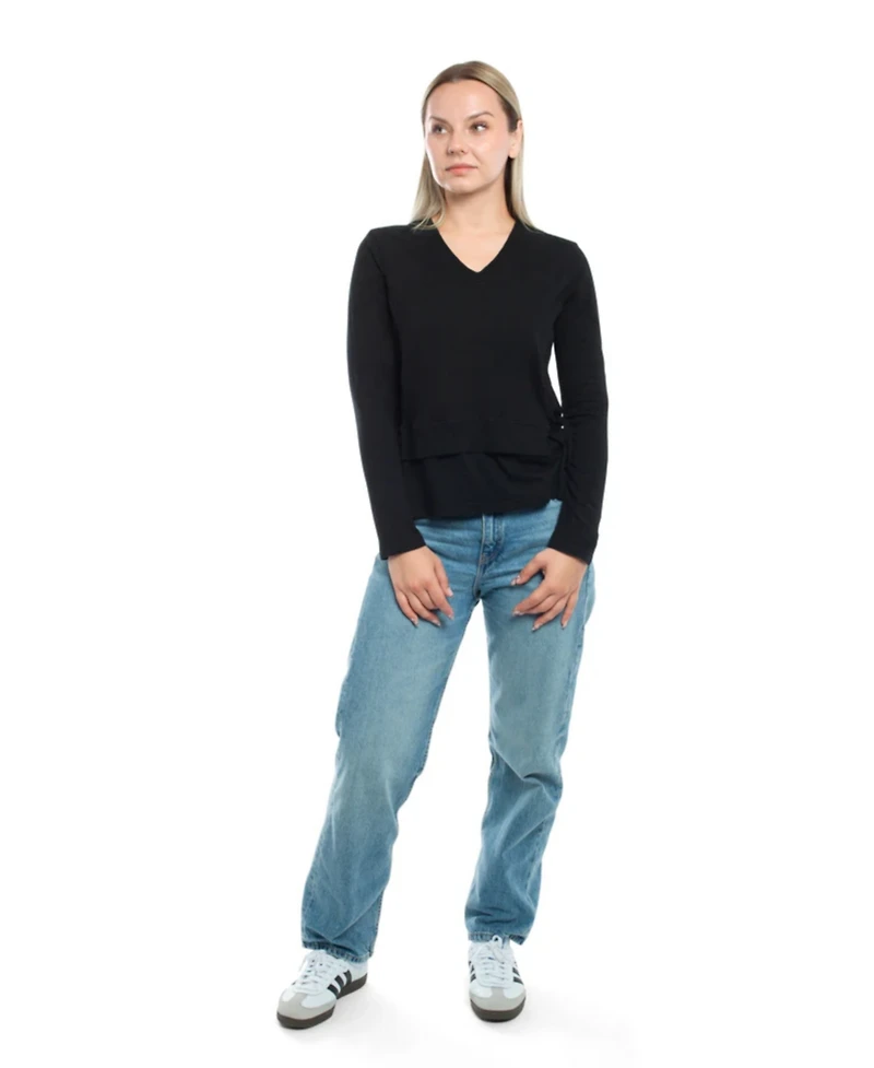 Wilt Clothing Women's Mixed Media Double Layer Long Sleeve