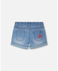 Deux par Big Girls Embroidered Denim Shorts