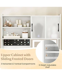 Volenca 67" Tall Vanity Set with Mirror and Charging Station, Makeup Dressing Table