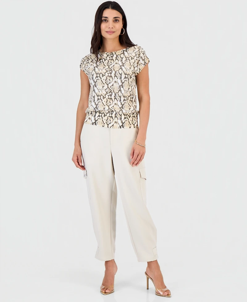 I.n.c. International Concepts Petite Printed Wide Neck Dolman-Sleeve Top, Macy's Exclusive