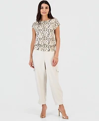 I.n.c. International Concepts Petite Printed Wide Neck Dolman-Sleeve Top, Macy's Exclusive