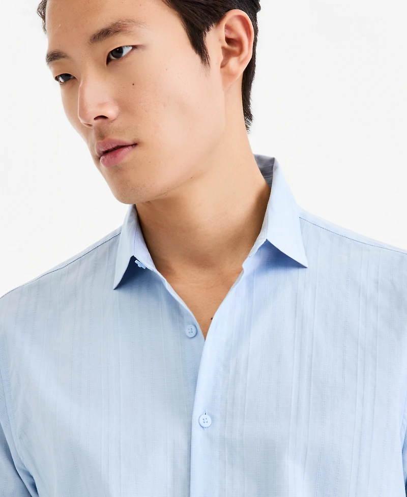 Alfani Men's Short-Sleeve Solid Texture Shirt, Macy's Exclusive