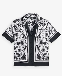 I.n.c. International Concepts Petite Linen-Blend Printed Short-Sleeve Button-Up Shirt, Macy's Exclusive