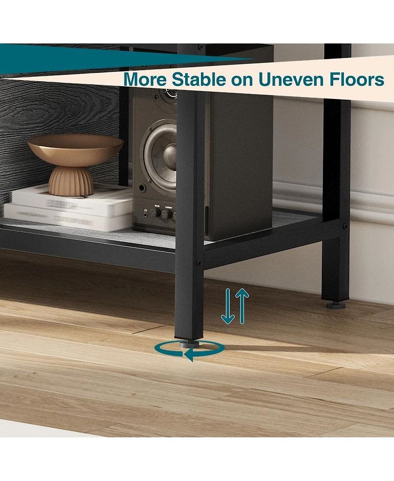 gaomon 58" Wooden Farmhouse Tv Stand for Bedroom, Fits 65" TVs, Cabinet with Open Storage Shelves