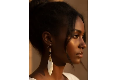 Kendi Amani women's Malaika Handmade Bone & Brass Drop Earrings