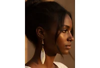 Kendi Amani women's Malaika Handmade Bone & Brass Drop Earrings