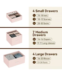 Gaomon 48" H Tall Dresser with 15 Drawers, Fabric Storage Dresser with Steel Frame & Wood Top, Sturdy Dressers for Bedroom, Closet, Hallway