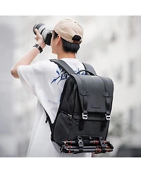 KandF Concept Beta 20L Multifunctional Waterproof Dslr Camera Travel Backpack for Outdoor Photography, Large, Black