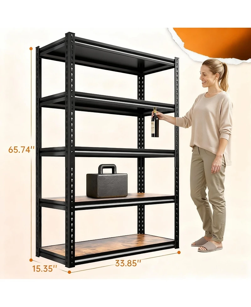 Yigii 5-Tier 2500LBS Adjustable Metal Shelving Unit for Garage, Kitchen, Pantry
