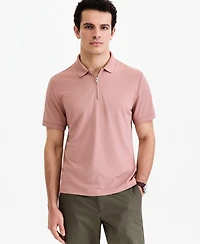 Alfani Men's Ottoman Short Sleeve Textured Quarter-Zip Polo Shirt