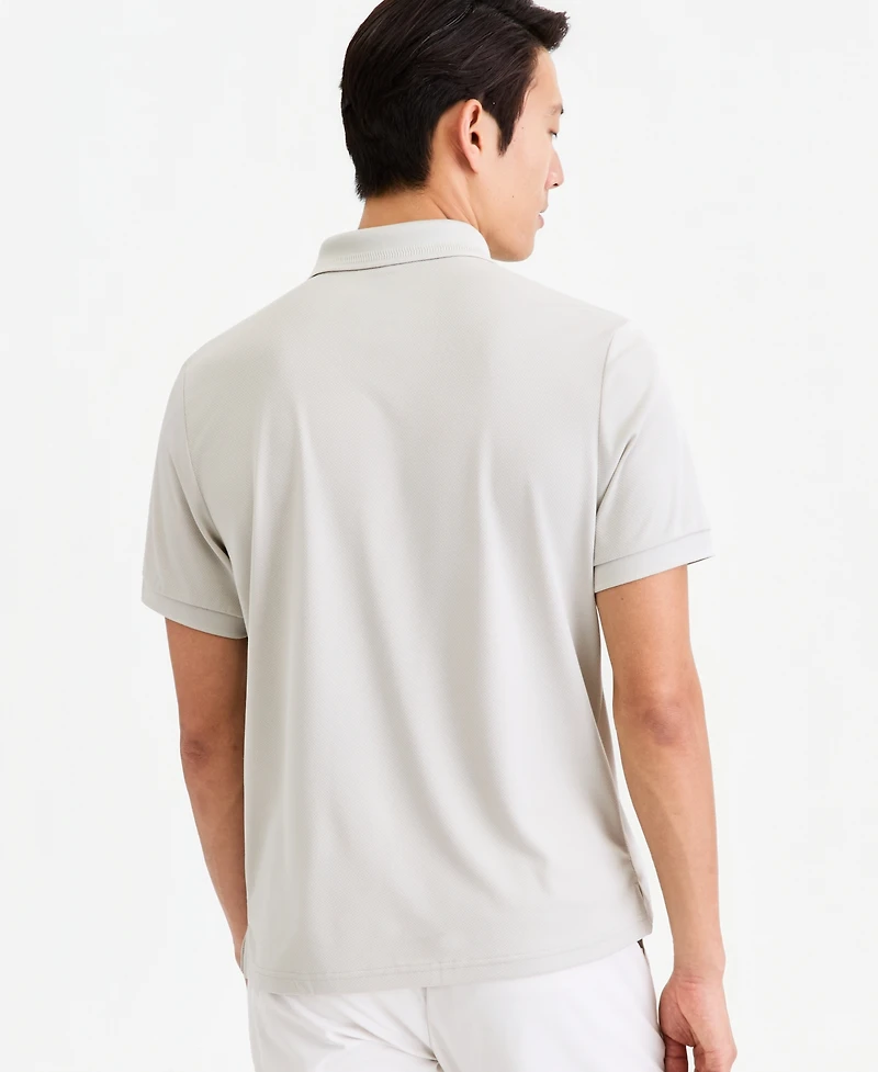 Alfani Men's Ottoman Short Sleeve Textured Quarter-Zip Polo Shirt