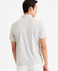 Alfani Men's Ottoman Short Sleeve Textured Quarter-Zip Polo Shirt