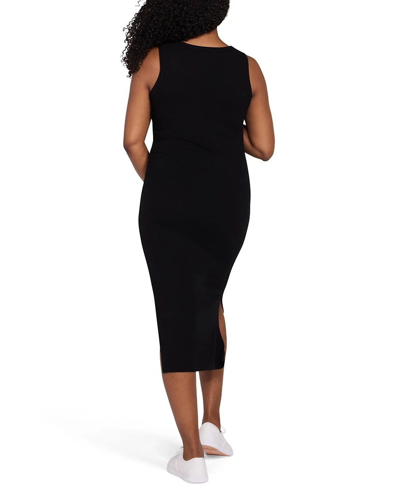 Motherhood Maternity Sleeveless Henley Racerback Midi Dress