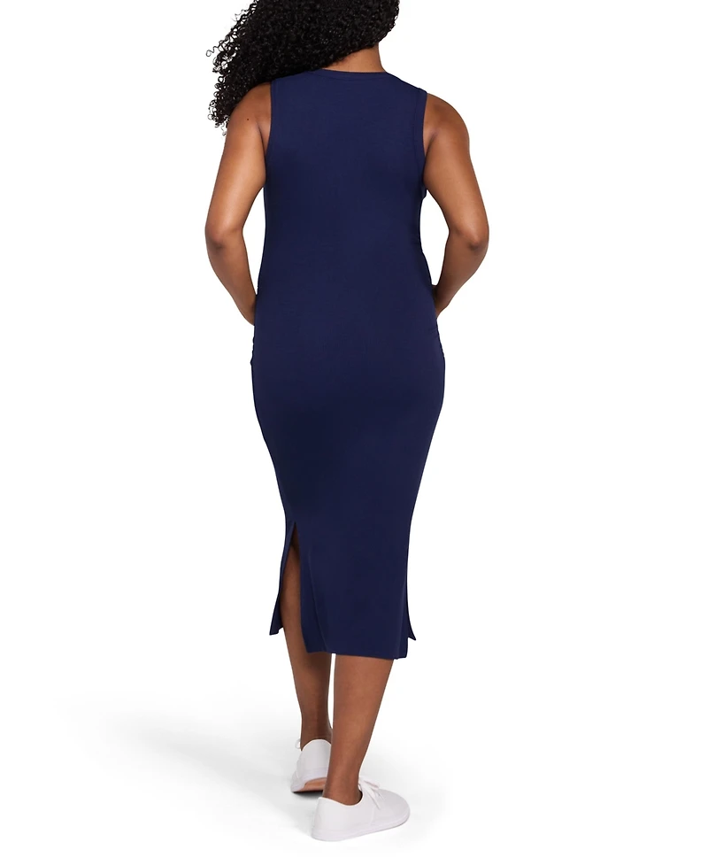 Motherhood Maternity Sleeveless Henley Racerback Midi Dress