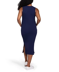 Motherhood Maternity Sleeveless Henley Racerback Midi Dress
