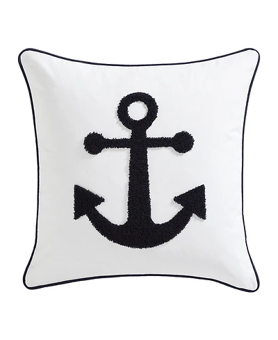 Nautica Anchor Loop Embroidered Square Decorative Pillow, 20" x 20"