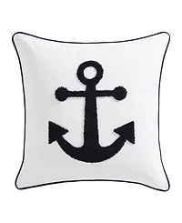 Nautica Anchor Loop Embroidered Square Decorative Pillow, 20" x 20"