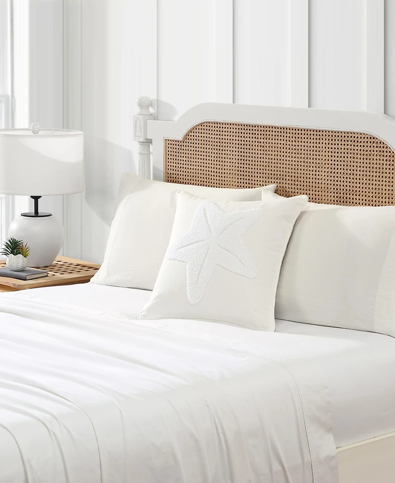 Nautica Starfish Loop Embroidered Square Decorative Pillow, 20" x 20"