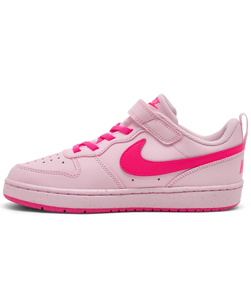 Nike Little Kids Court Borough Low Recraft Fastening Strap Casual Sneakers from Finish Line