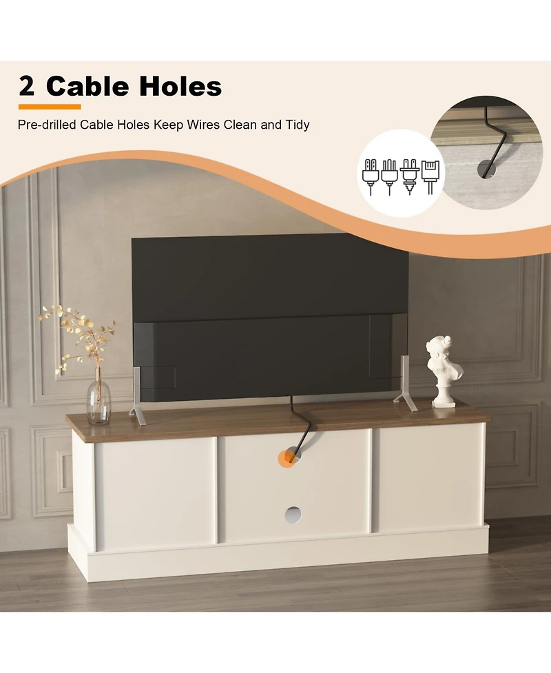 gaomon Farmhouse Rustic Wood Tv Stand for 65 Inch TVs