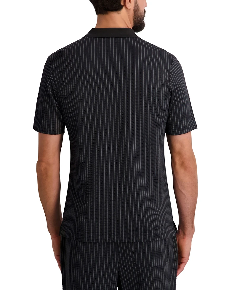 Karl Lagerfeld Paris Men's Performance Striped Polo Shirt