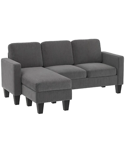 Homcom Sectional Sofa, L Shaped Couch with Reversible Chaise