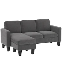 Homcom Sectional Sofa, L Shaped Couch with Reversible Chaise