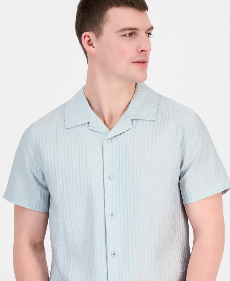 Guess Men's Seersucker Woven Shirt