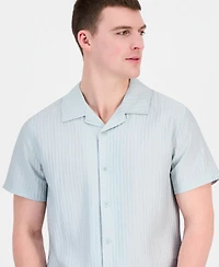 Guess Men's Seersucker Woven Shirt