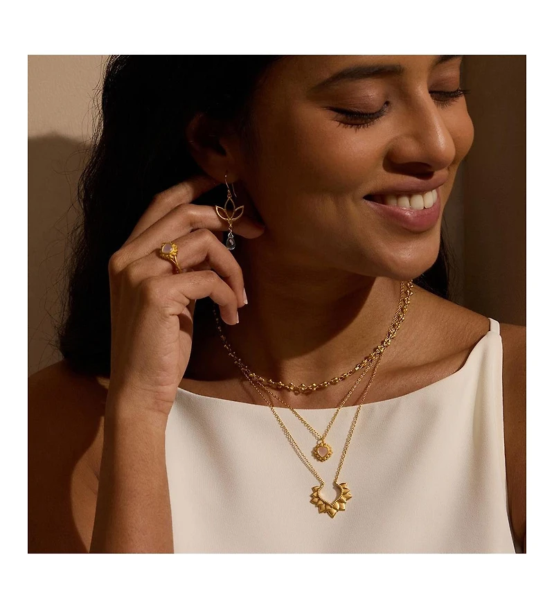 Satya Jewelry Ignite Renewal Topaz Lotus Drop Earrings