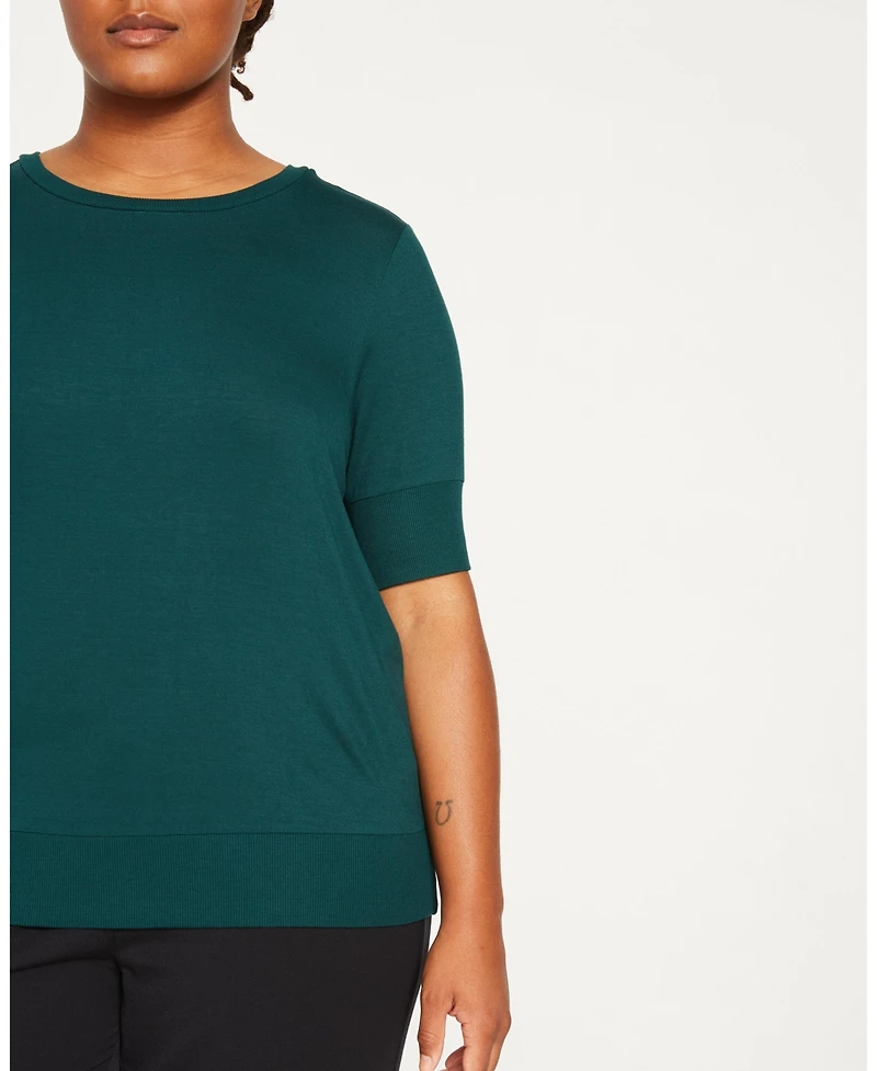 Universal Standard Plus Liquid Jersey Rib Hem Tee