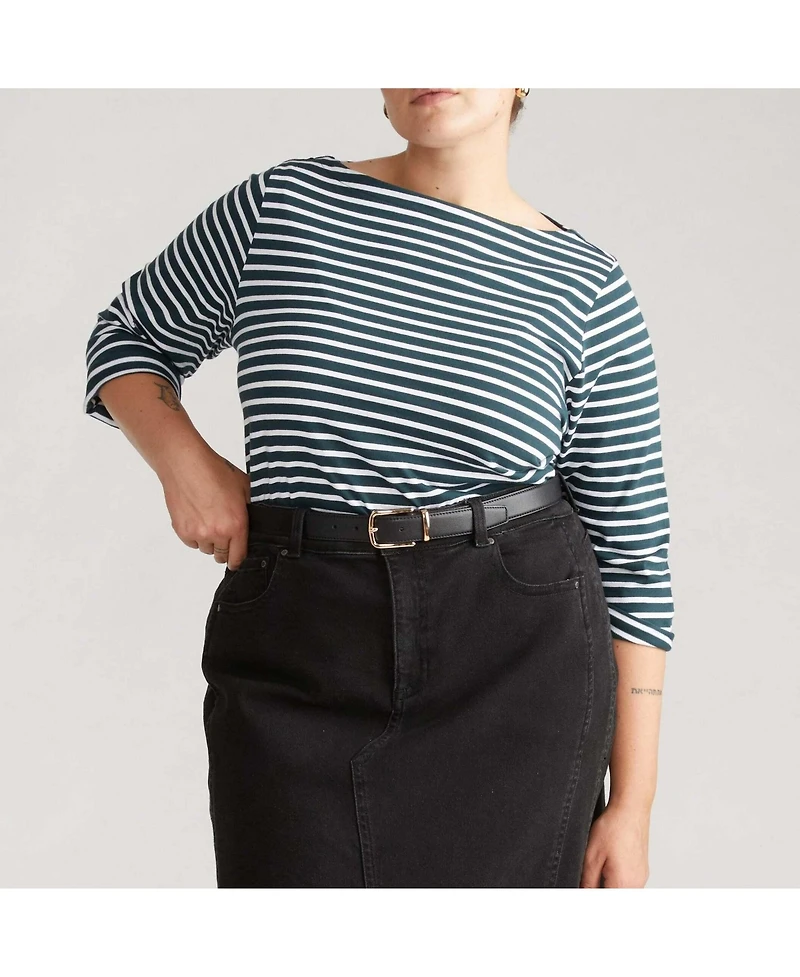 Universal Standard Women's Plus Belle Breton Stripe Jersey Tee