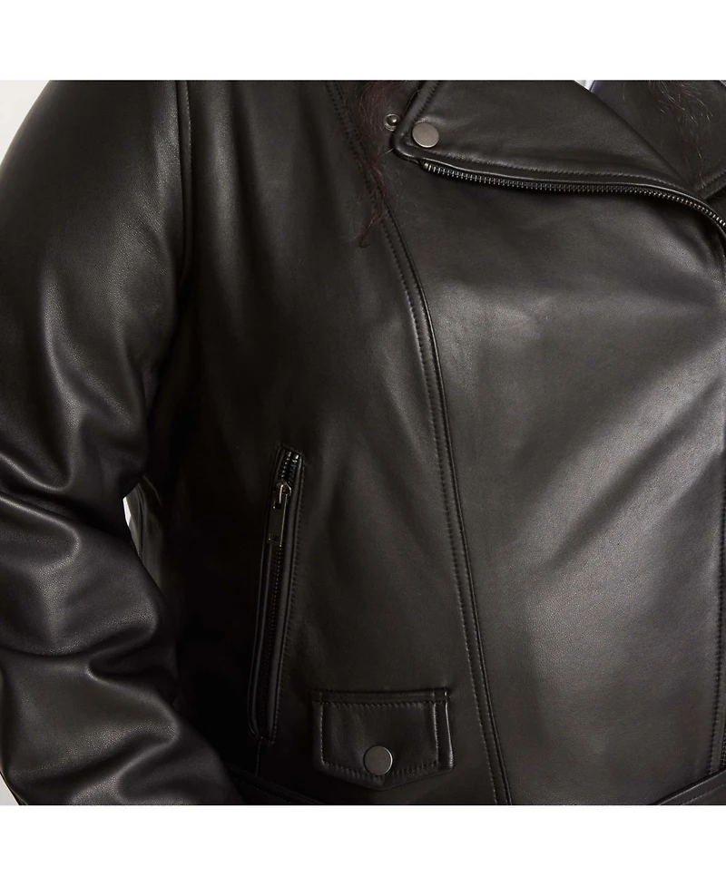 Universal Standard Plus Leeron Leather Moto Jacket