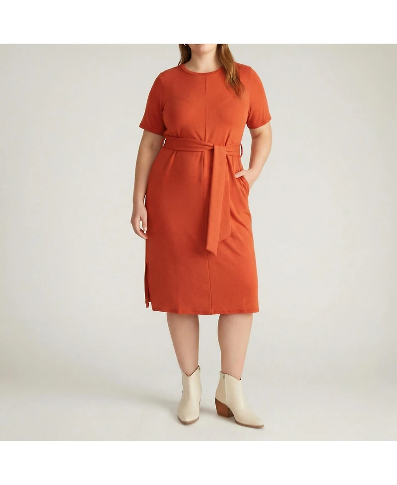 Universal Standard Plus TravelKnit Belted Dress