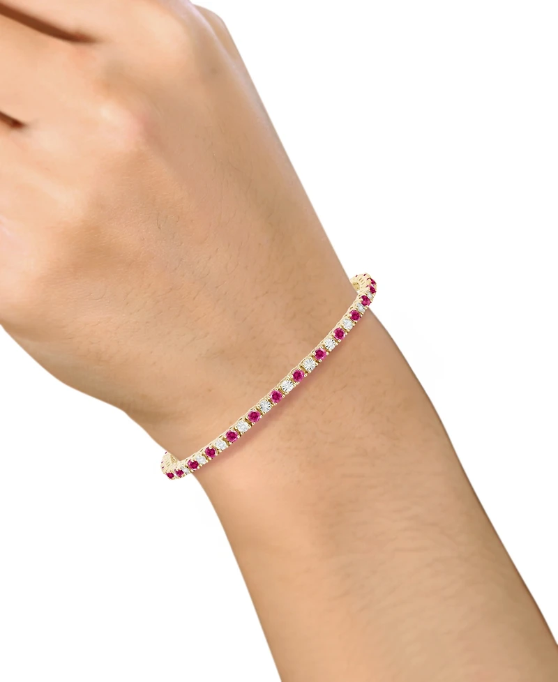Macy's Multi-Gemstone Bracelet 14k Gold Over Sterling Silver (Also Silver)